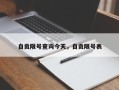 自贡限号查询今天，自贡限号表